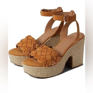USED- Marc Fisher LTD Odilia Espadrille Platform Sandal in Medium Neutral Size 7